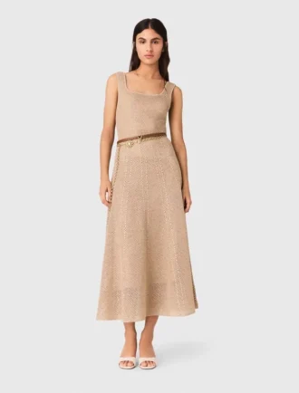 Rhinestone knit maxi dress