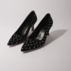 Rhinestone pumps with pointed toes
