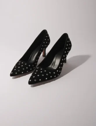 Rhinestone pumps with pointed toes