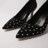 Rhinestone pumps with pointed toes