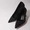 Rhinestone pumps with pointed toes