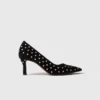 Rhinestone pumps with pointed toes
