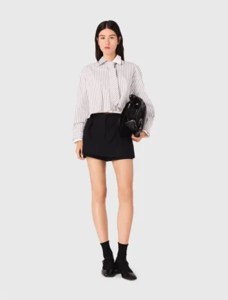 Rhinestone shirt with removable tie