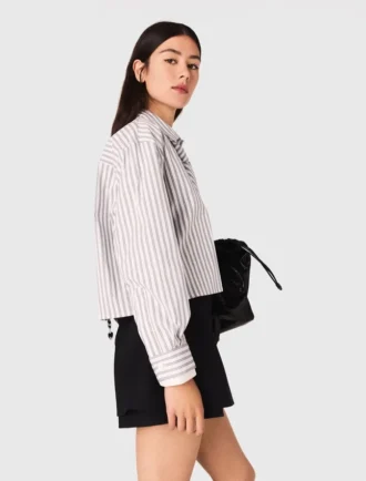 Rhinestone shirt with removable tie