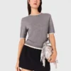 Rhinestone short-sleeve sweater Rhinestone short-sleeve sweater