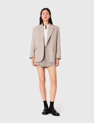 Rhinestone striped suit blazer