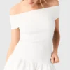 Rib knit bardot-neck top Rib knit bardot-neck top