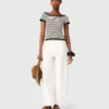 Rib knit top with boat neck Rib knit top with boat neck