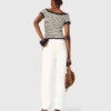 Rib knit top with boat neck Rib knit top with boat neck