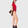 Ribbed knit short sleeve bodysuit Ribbed knit short sleeve bodysuit