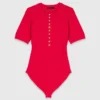 Ribbed knit short sleeve bodysuit Ribbed knit short sleeve bodysuit