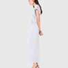 Robe maxi en satin, taille plissée Robe maxi en satin, taille plissée