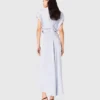 Robe maxi en satin, taille plissée Robe maxi en satin, taille plissée