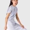 Robe maxi en satin, taille plissée Robe maxi en satin, taille plissée