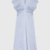 Robe maxi en satin, taille plissée Robe maxi en satin, taille plissée