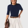 Round-neck rhinestone sweater Round-neck rhinestone sweater