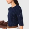 Round-neck rhinestone sweater Round-neck rhinestone sweater