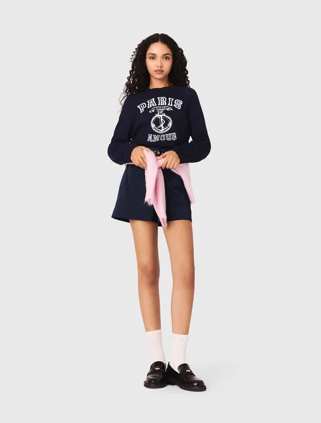 Round neck slogan sweater Round neck slogan sweater