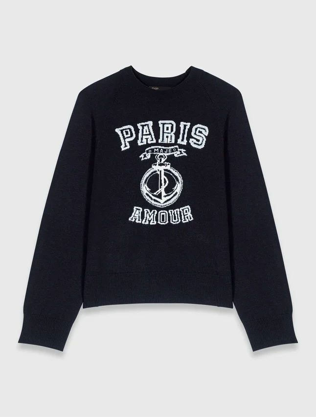 Round neck slogan sweater Round neck slogan sweater