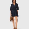 Ruffle and rhinestone dress