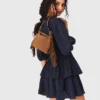 Ruffle and rhinestone dress
