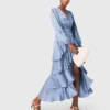 Ruffled maxi dress