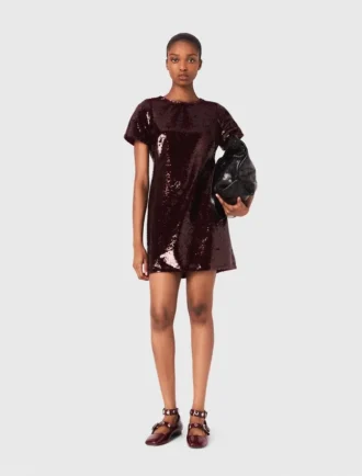 Sequin-embroidered mini dress