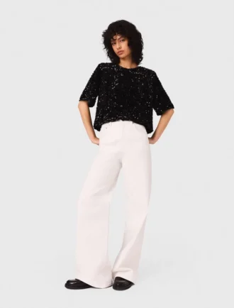 Sequinned velvet top