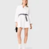 Shirt dress with contrast belt