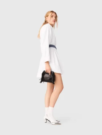 Shirt dress with contrast belt