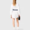 Shirt dress with contrast belt