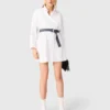 Shirt dress with contrast belt