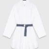 Shirt dress with contrast belt