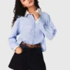 Shirt with removable jewel collar Shirt with removable jewel collar
