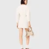 Short balloon-sleeve tweed dress