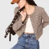 Short checked jacket Short checked jacket