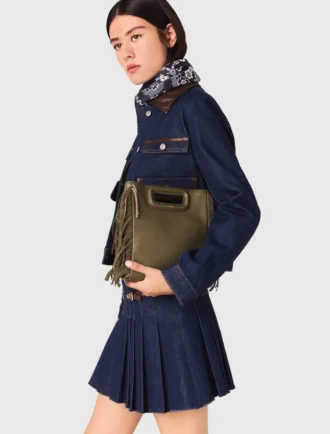 Short denim skirt with lining