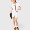 Short dress with contrasting trim Short dress with contrasting trim