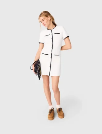 Short dress with contrasting trim