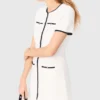Short dress with contrasting trim Short dress with contrasting trim