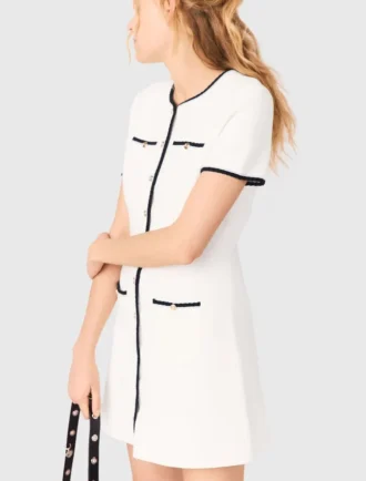 Short dress with contrasting trim