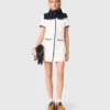 Short dress with contrasting trim Short dress with contrasting trim