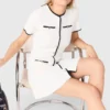 Short dress with contrasting trim Short dress with contrasting trim