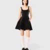 Short dress with topstitch details