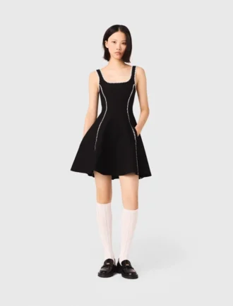 Short dress with topstitch details