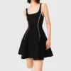 Short dress with topstitch details