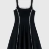 Short dress with topstitch details