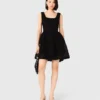 Short embroidered basket knit dress Short embroidered basket knit dress