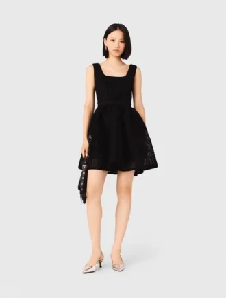 Short embroidered basket knit dress Short embroidered basket knit dress