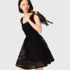 Short embroidered basket knit dress Short embroidered basket knit dress